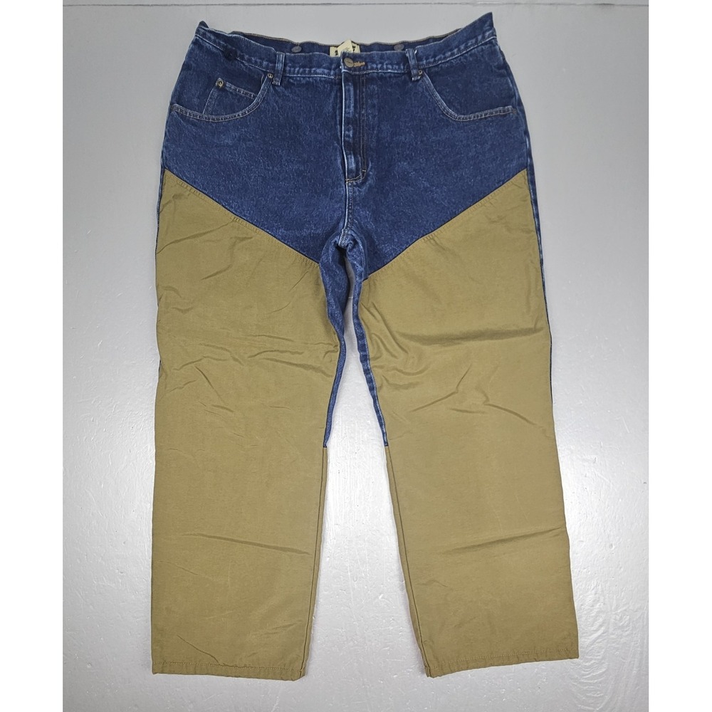 SafTBak Hunting Denim Pants Mens 40x30 Flannel‎ Lined Brush Guard Legs Outdoor